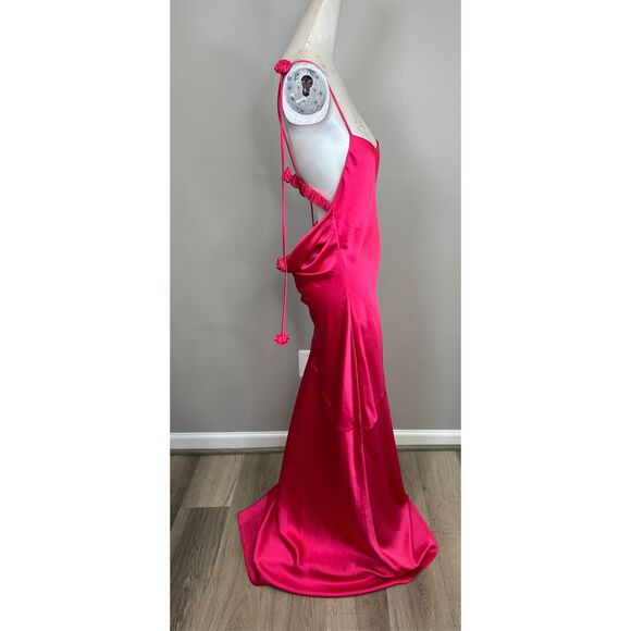 Ramy Brook Hansel Cowl Neck Sleeveless Gown in Hot Pink Size 12 $625 - Picture 8 of 13